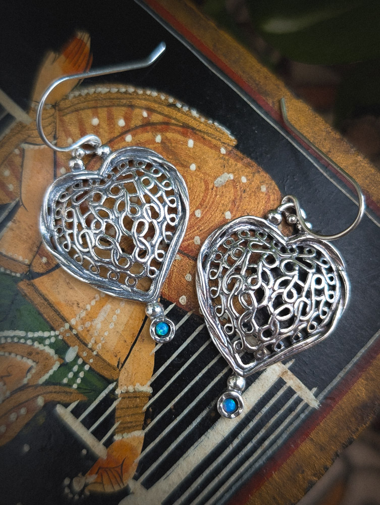Vintage 925 Silver Heart Earrings - Image 5