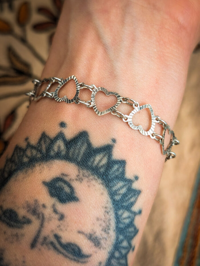 Vintage 925 Silver Heart Bracelet - Image 3