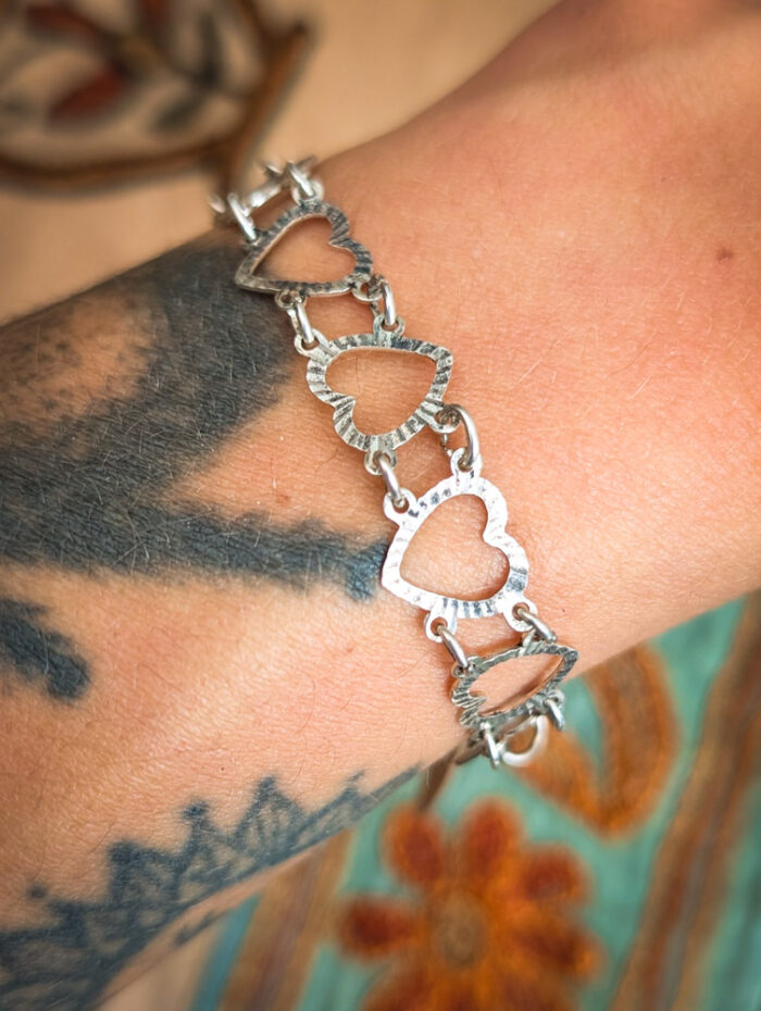 Vintage 925 Silver Heart Bracelet - Image 4