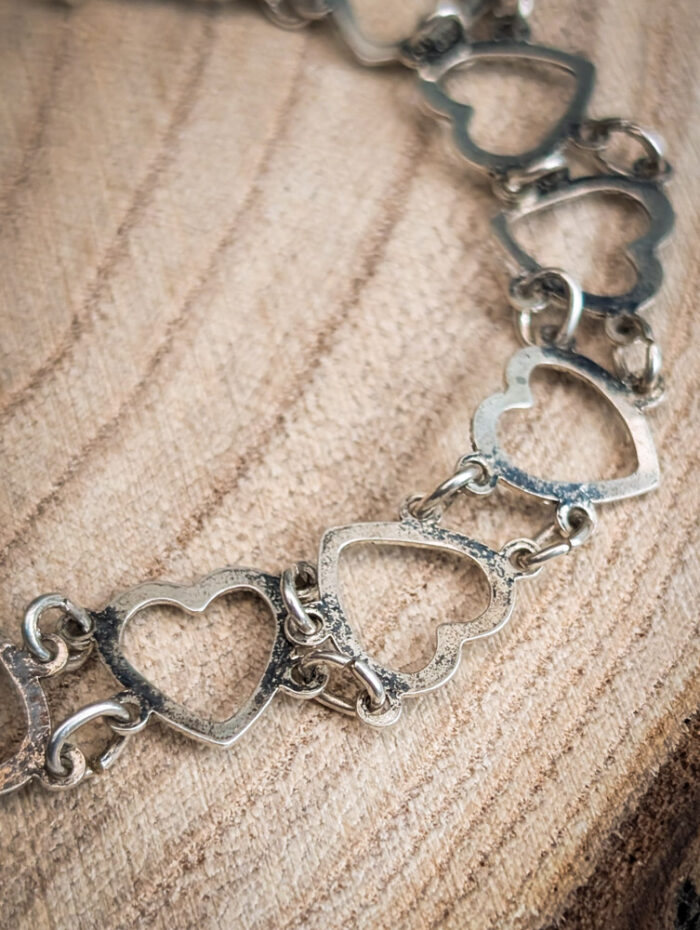 Vintage 925 Silver Heart Bracelet - Image 2