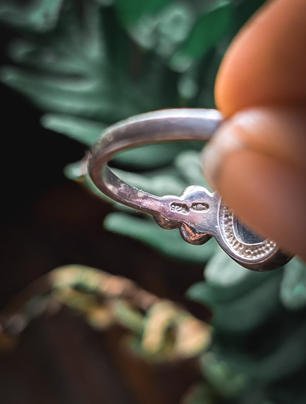 Silver & Hematite Ring - Image 5