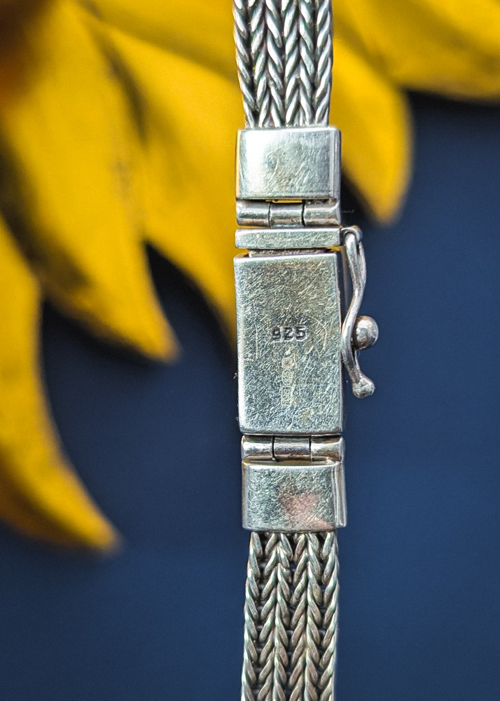 Vintage Indian Herringbone 925 Necklace - Image 5