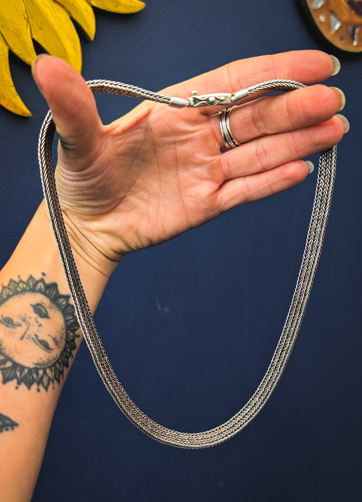 Vintage Indian Herringbone 925 Necklace