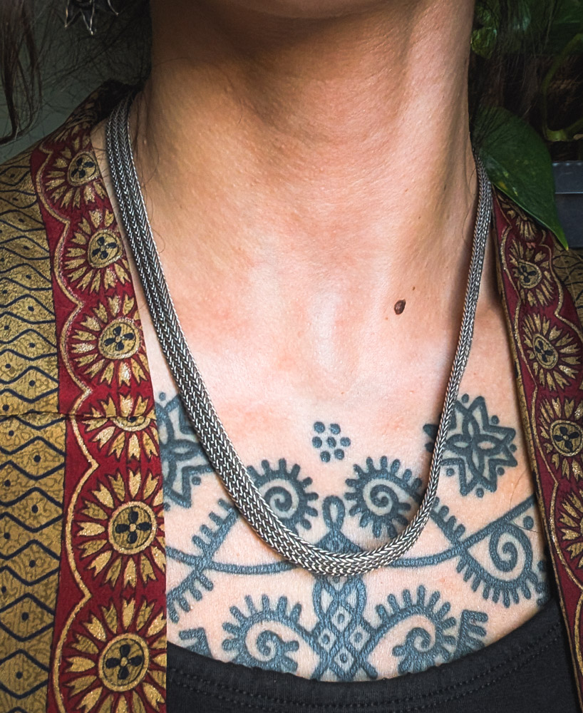 Vintage Indian Herringbone 925 Necklace - Image 3