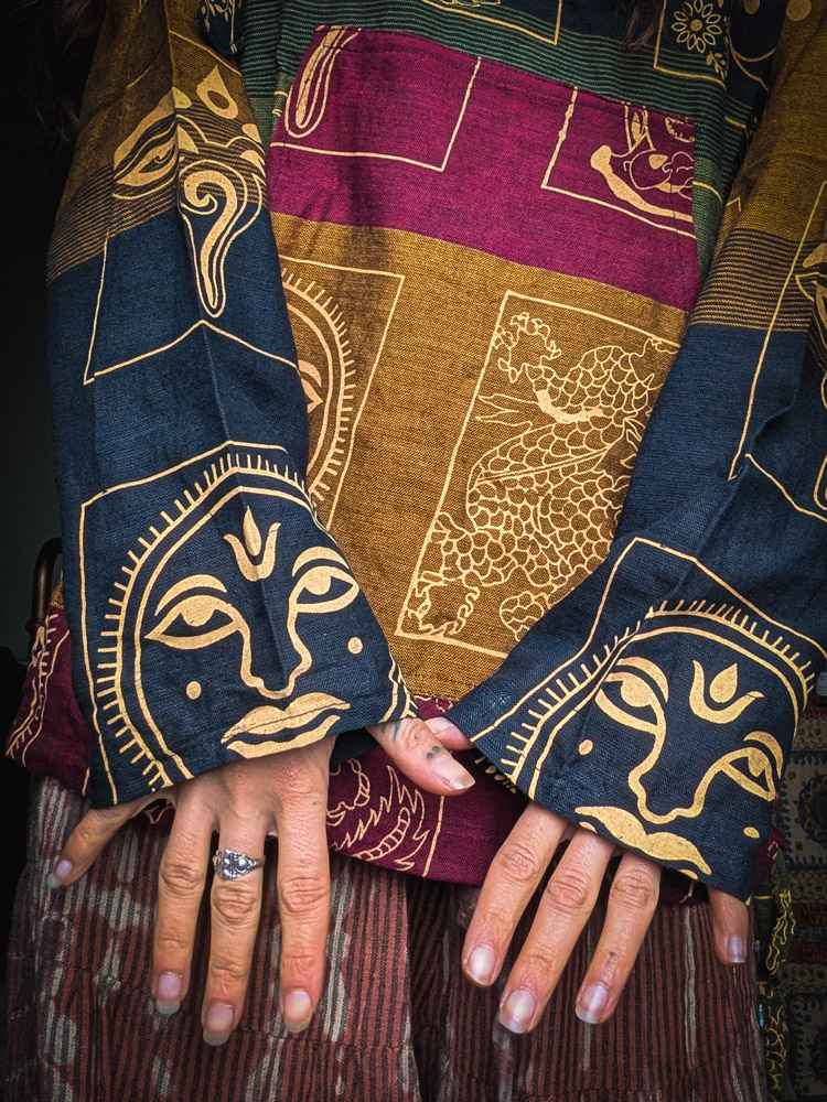 Earthy Patchwork Hippie Hoodie - Image 6