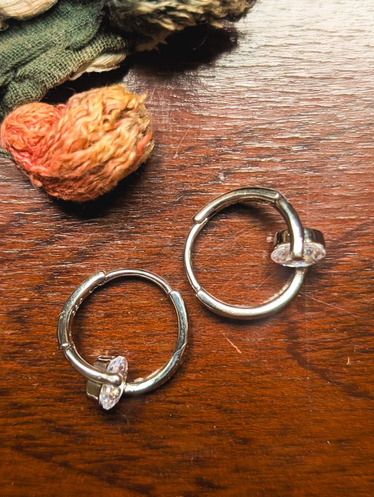 Vintage 925 Silver Diamonique Hoops - Image 4