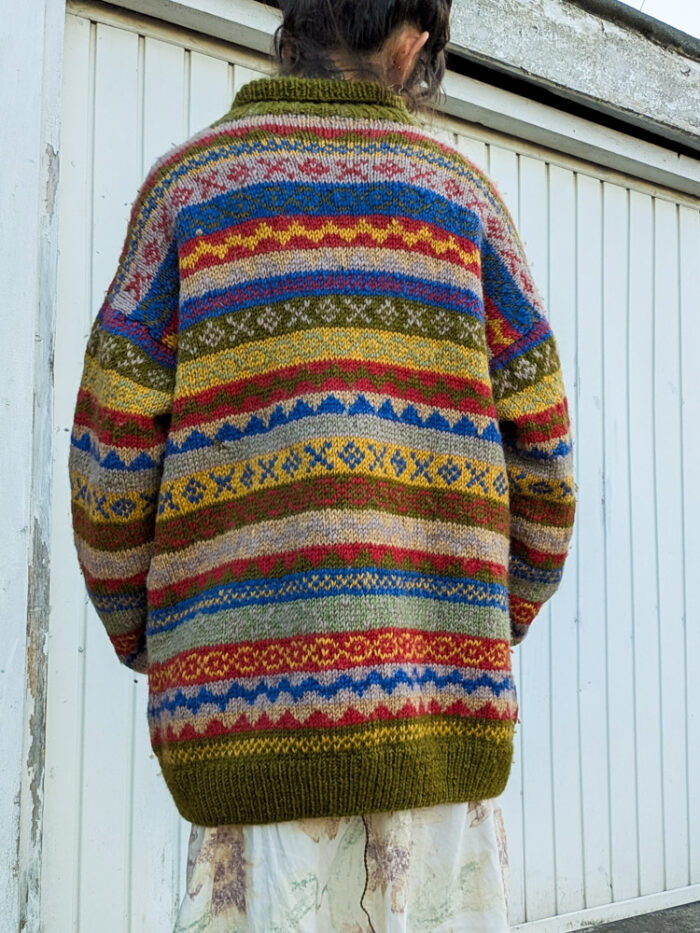 Boho Patterned Wool Cardigan - Image 5