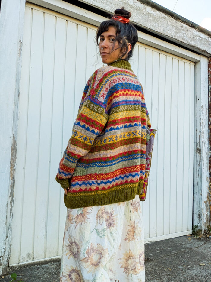 Boho Patterned Wool Cardigan - Image 7