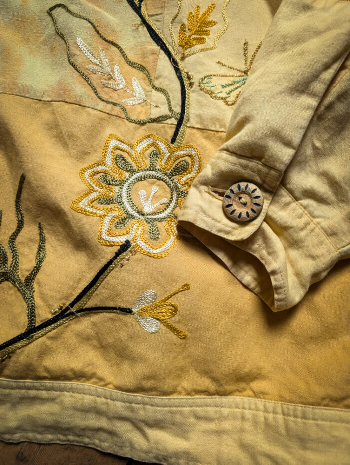 Vintage Sunshine Embroidered Patchwork Jacket - Image 4