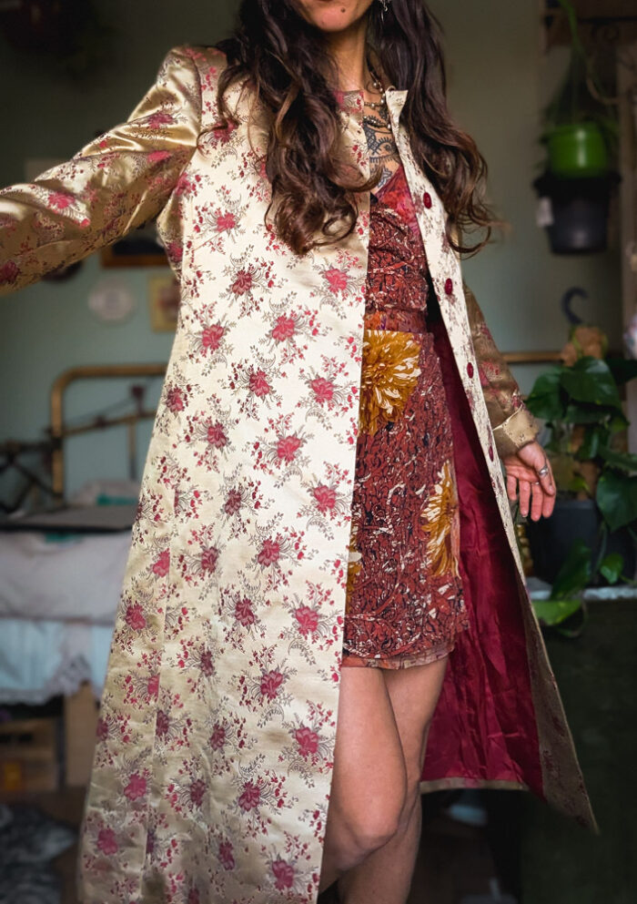 Retro Floral Silky Jacket - Image 5