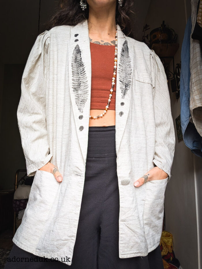 Reworked Fern Print Neutral Jacket
