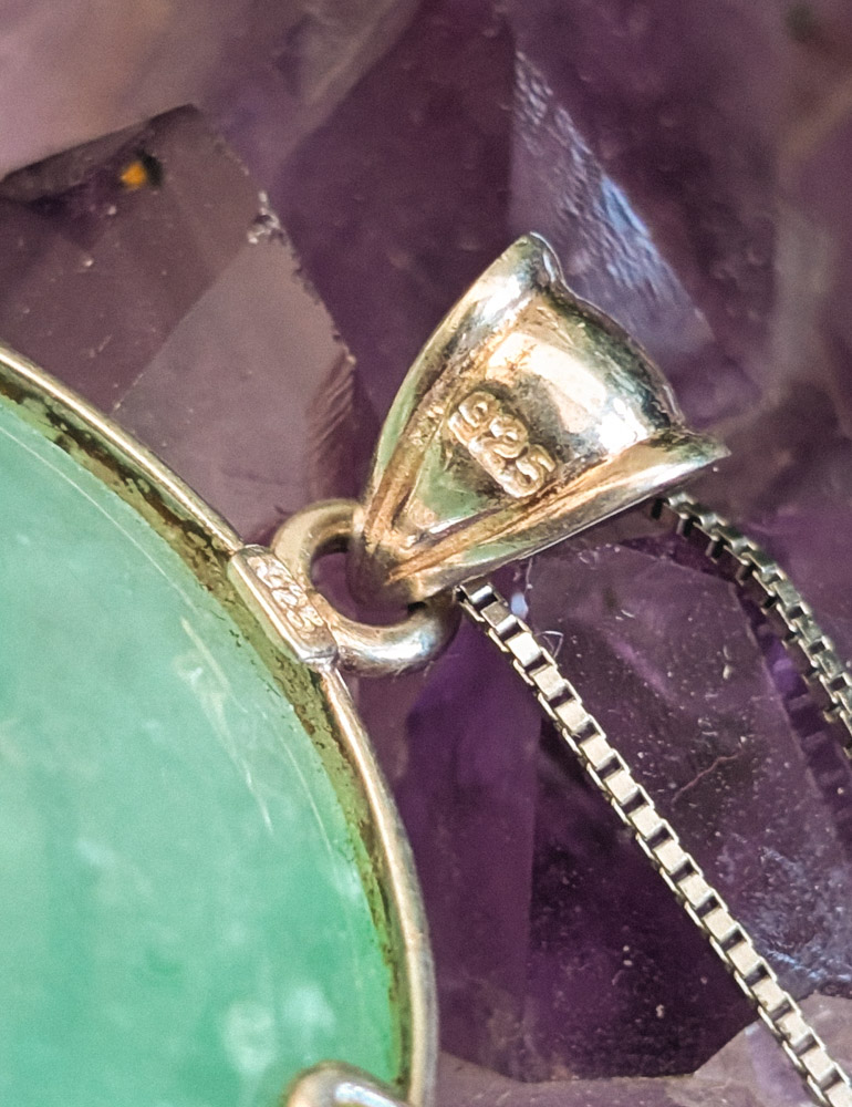 925 Silver & Jade Necklace - Image 3