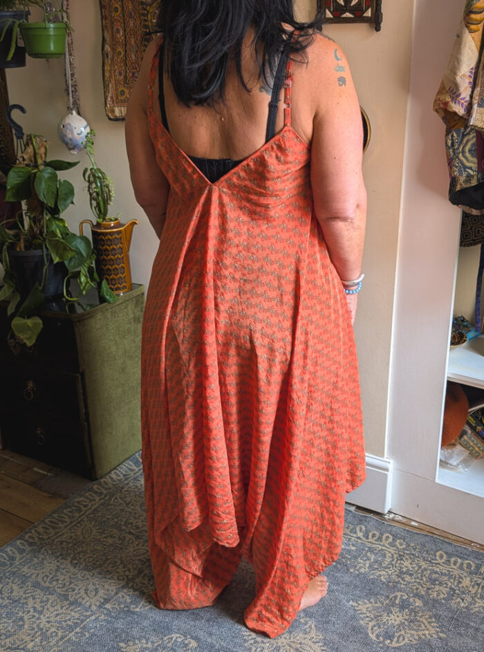 Orange Recycled Sari Jumpsuit - Image 4