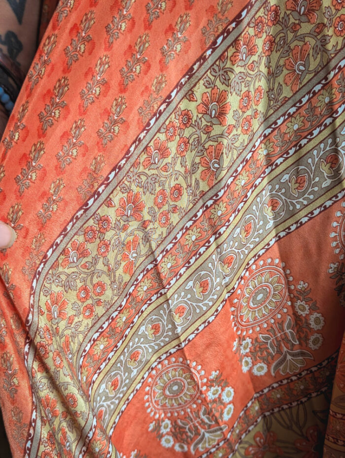 Orange Recycled Sari Jumpsuit - Image 5