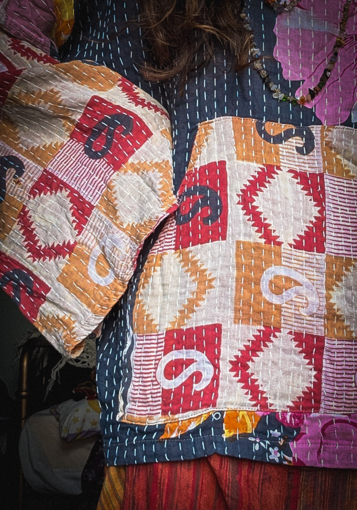 Preloved Kantha Stitch Hoodie - Image 2