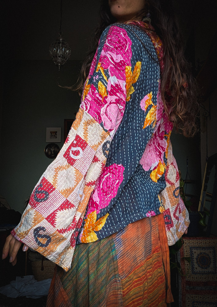 Preloved Kantha Stitch Hoodie - Image 4