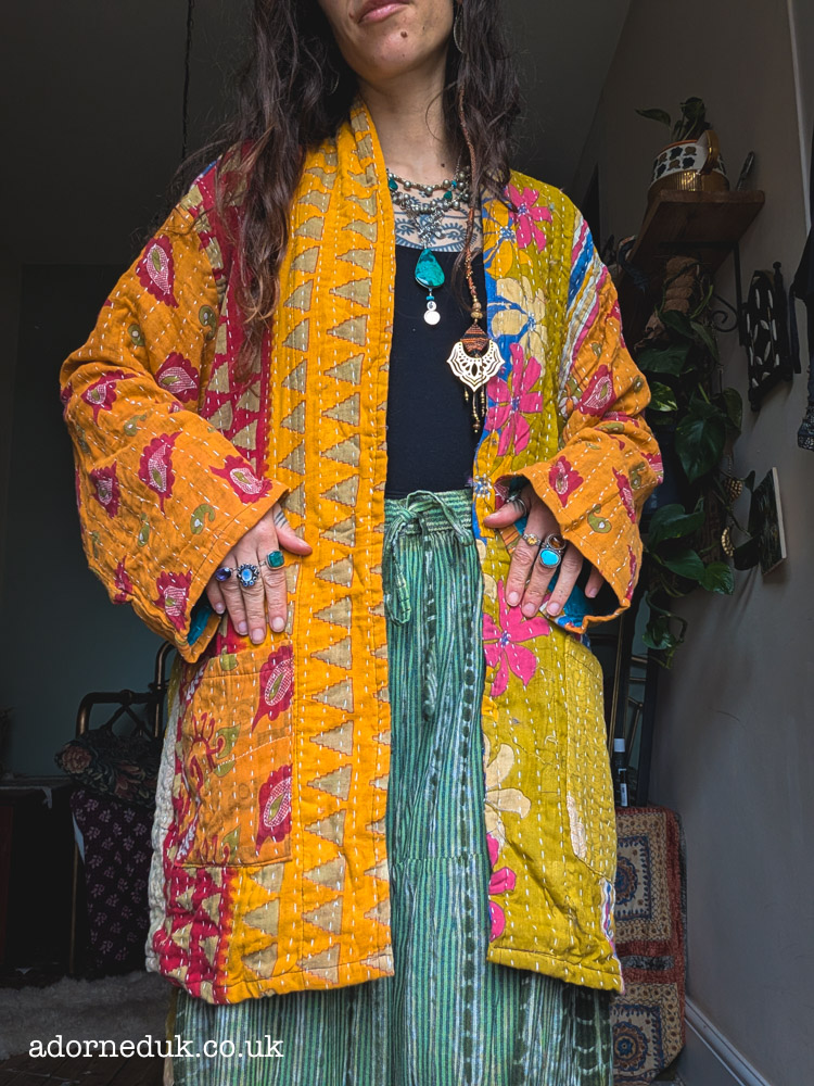 Short Kantha Robe / Jacket 3 - Image 6