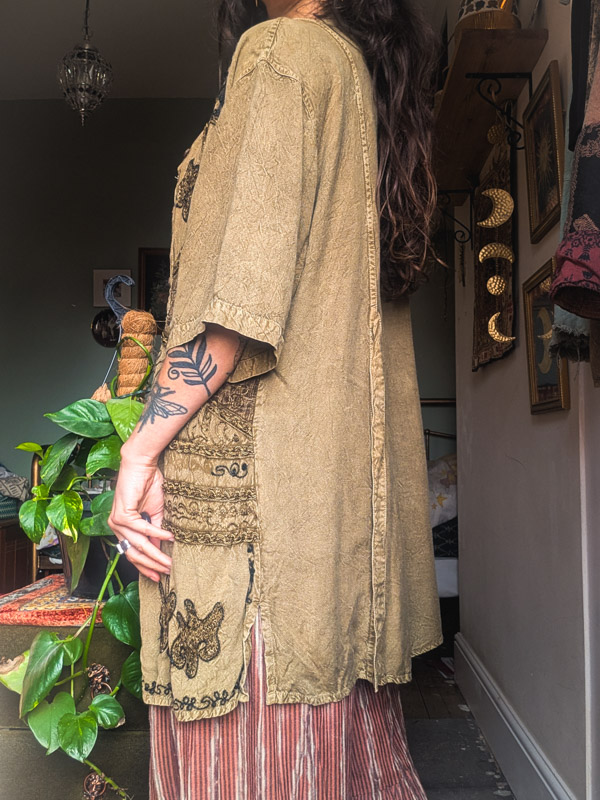 Vintage Khaki Embroidered Top - Image 4