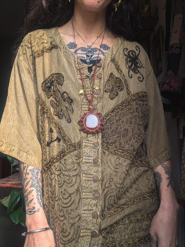 Vintage Khaki Embroidered Top - Image 6