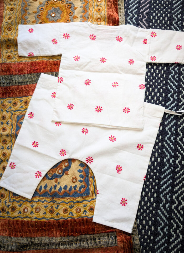 Baby Embroidered Top & Trousers Set - Image 2