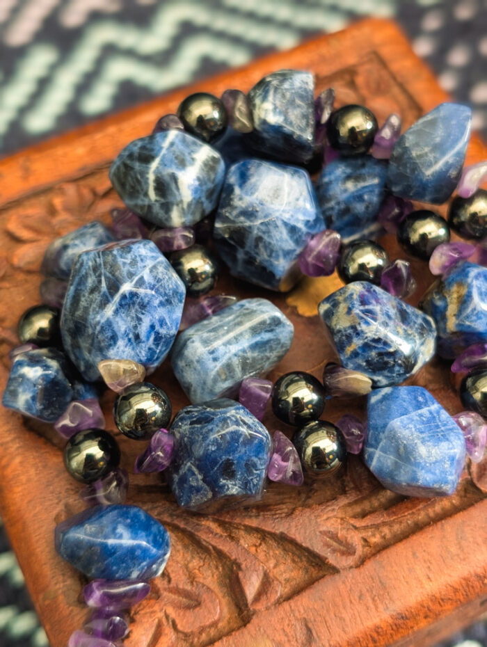Chunky Lapis Gemstone Necklace - Image 2