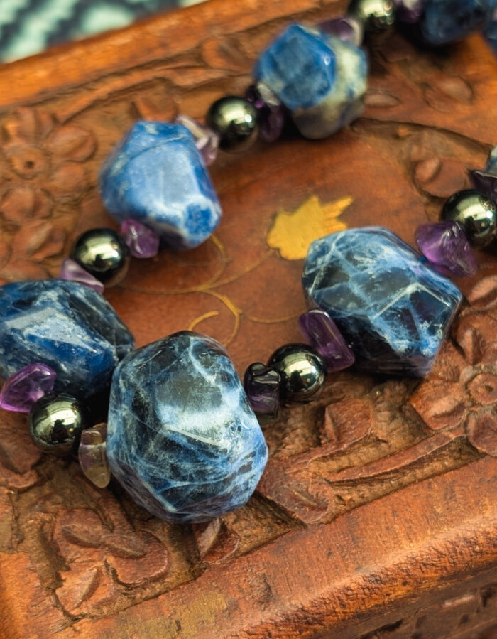 Chunky Lapis Gemstone Necklace - Image 5