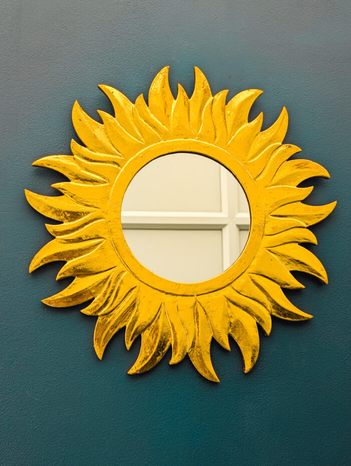Large Gold Sun Mirror