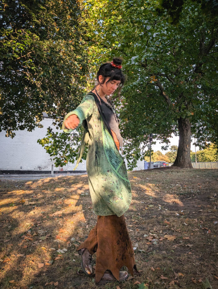 Green Pixie Hood Lace Panel Jacket - Image 3