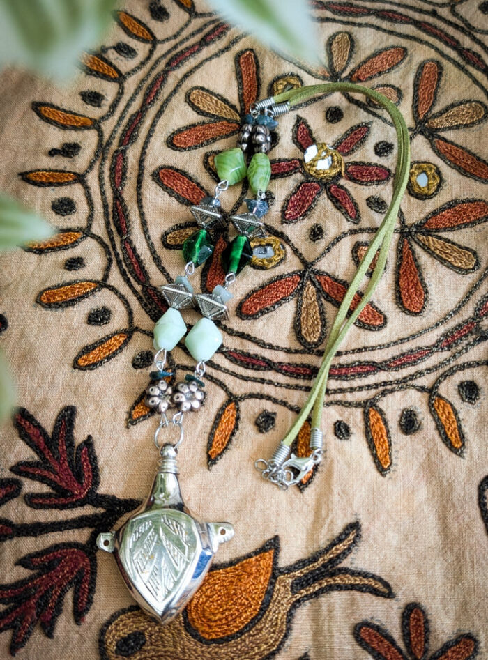 Whimsical Leaf Potion Bottle Necklace - Image 2