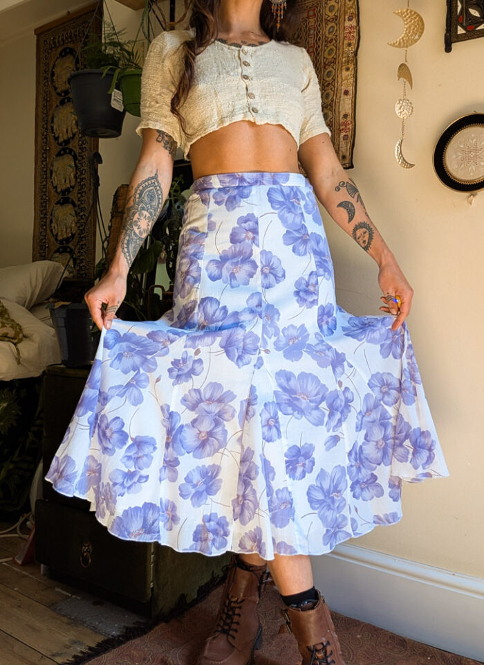 Handmade Lilac Floral Skirt