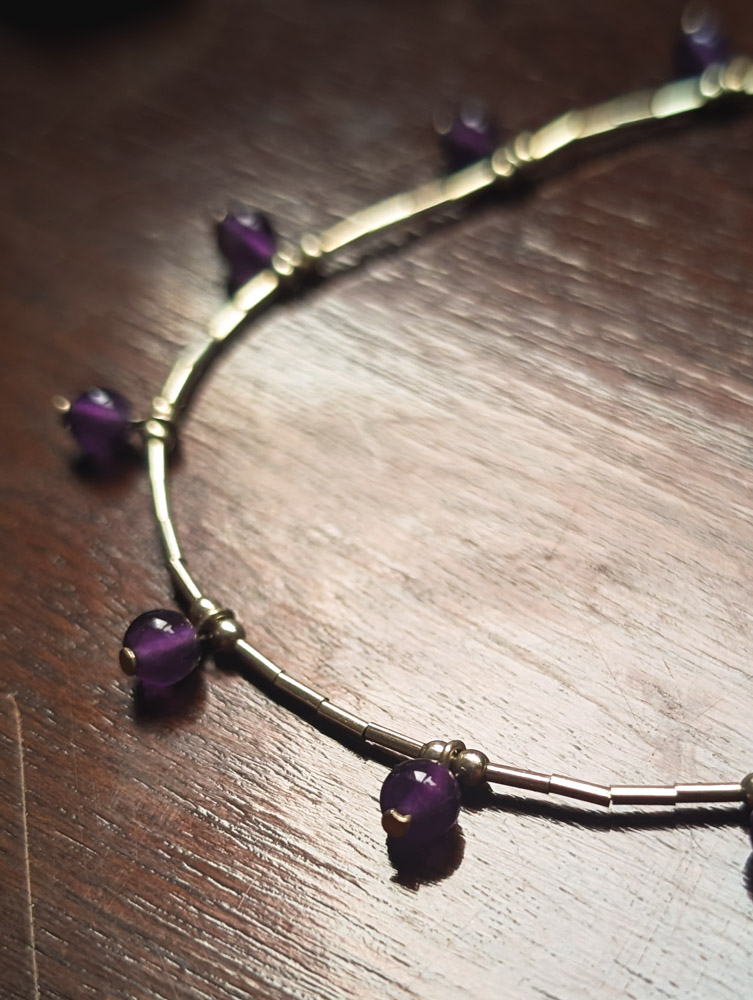 925 Silver Amethyst Liquid Silver Necklace - Image 3