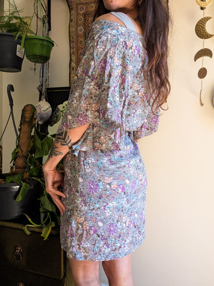 Retro Silk Mini Dress - Image 3