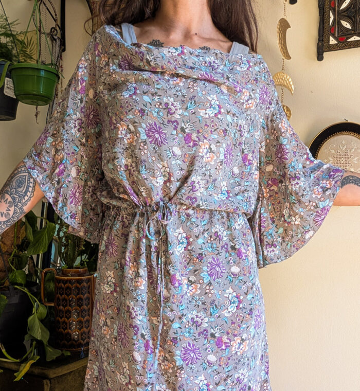 Retro Silk Mini Dress - Image 4