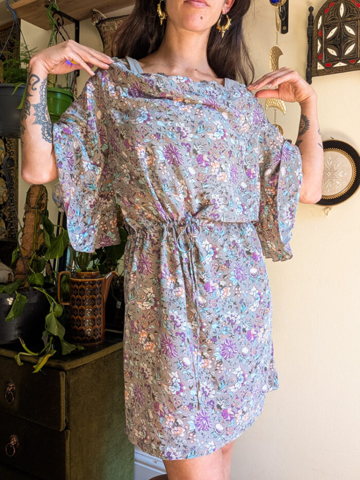 Retro Silk Mini Dress - Image 8