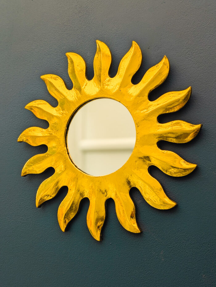 Medium Gold Sun Mirror