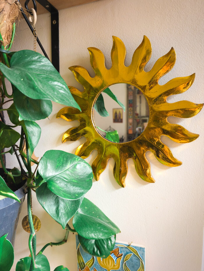 Medium Gold Sun Mirror - Image 6
