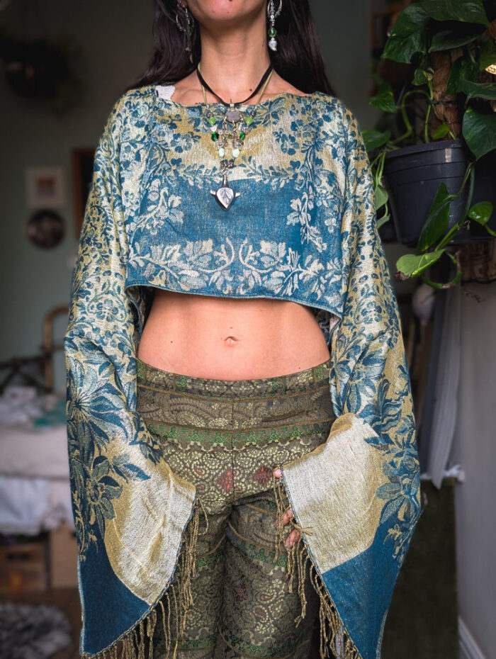 Upcycled Blue Metallic Fairy Top