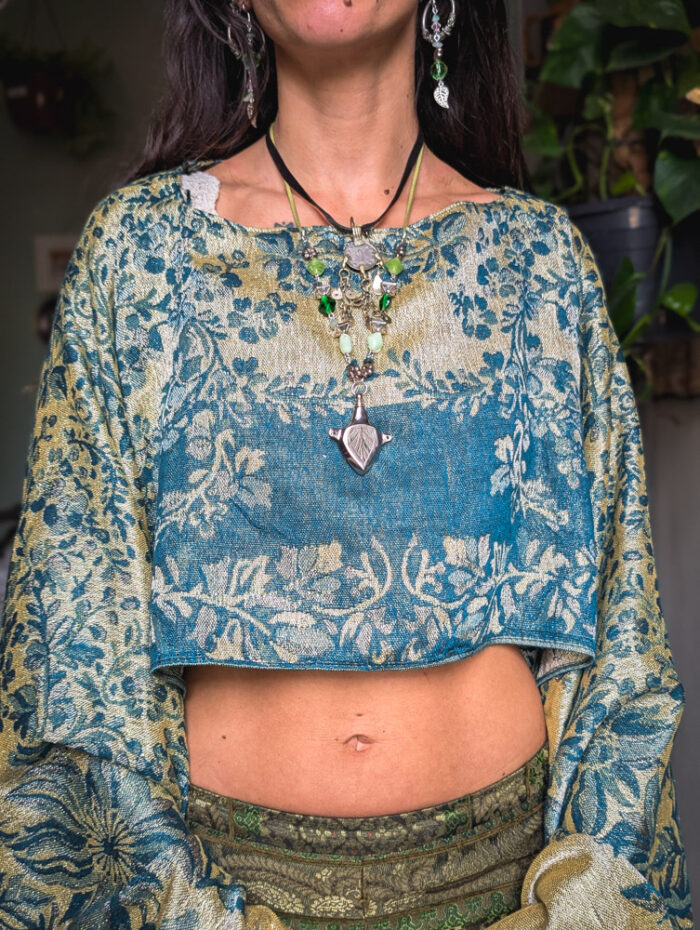Upcycled Blue Metallic Fairy Top - Image 5
