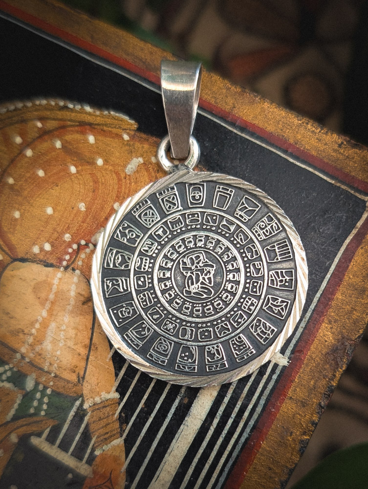 925 Silver Mayan Calendar Pendant