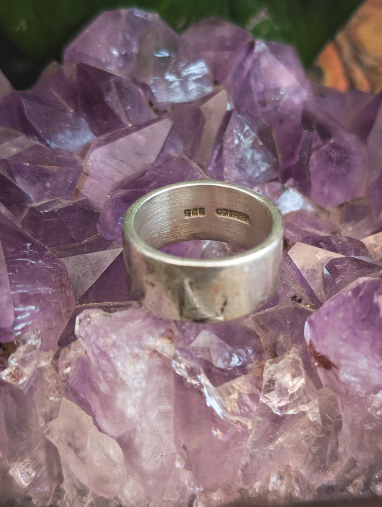 Vintage 925 Mexican Amethyst Ring - Image 5