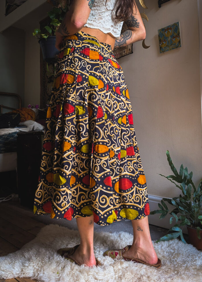 Vintage Earthy Swirl Print Skirt - Image 3