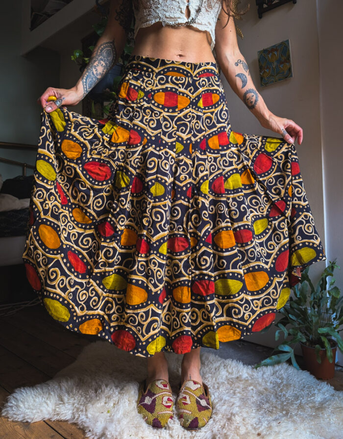 Vintage Earthy Swirl Print Skirt - Image 7