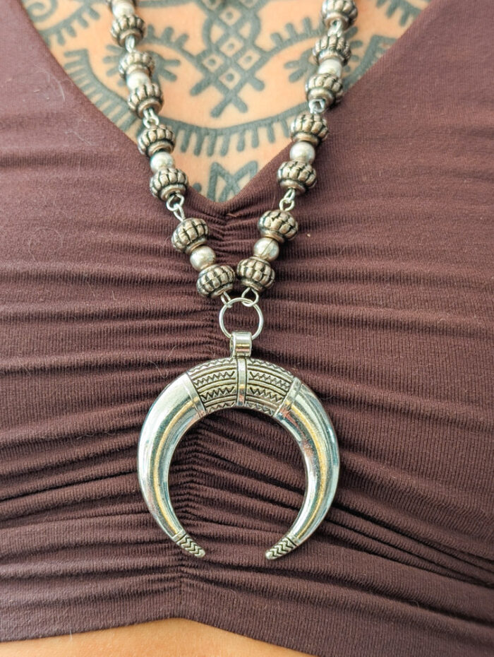 Silver Crescent Moon Necklace