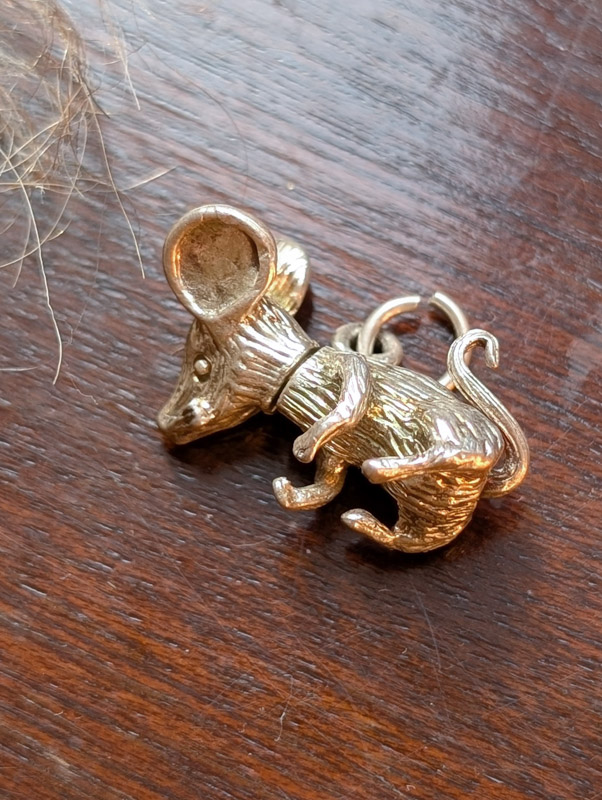 Vintage Silver Mouse Charm