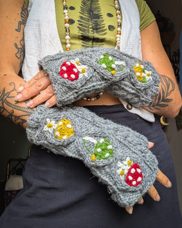 Grey Mushroom Handwarmers