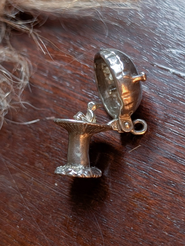 Vintage Silver Mushroom Charm