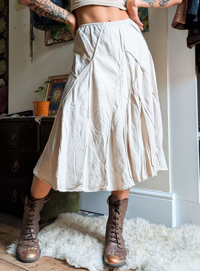 Vintage Linen Midi Skirt with Tags - Image 7