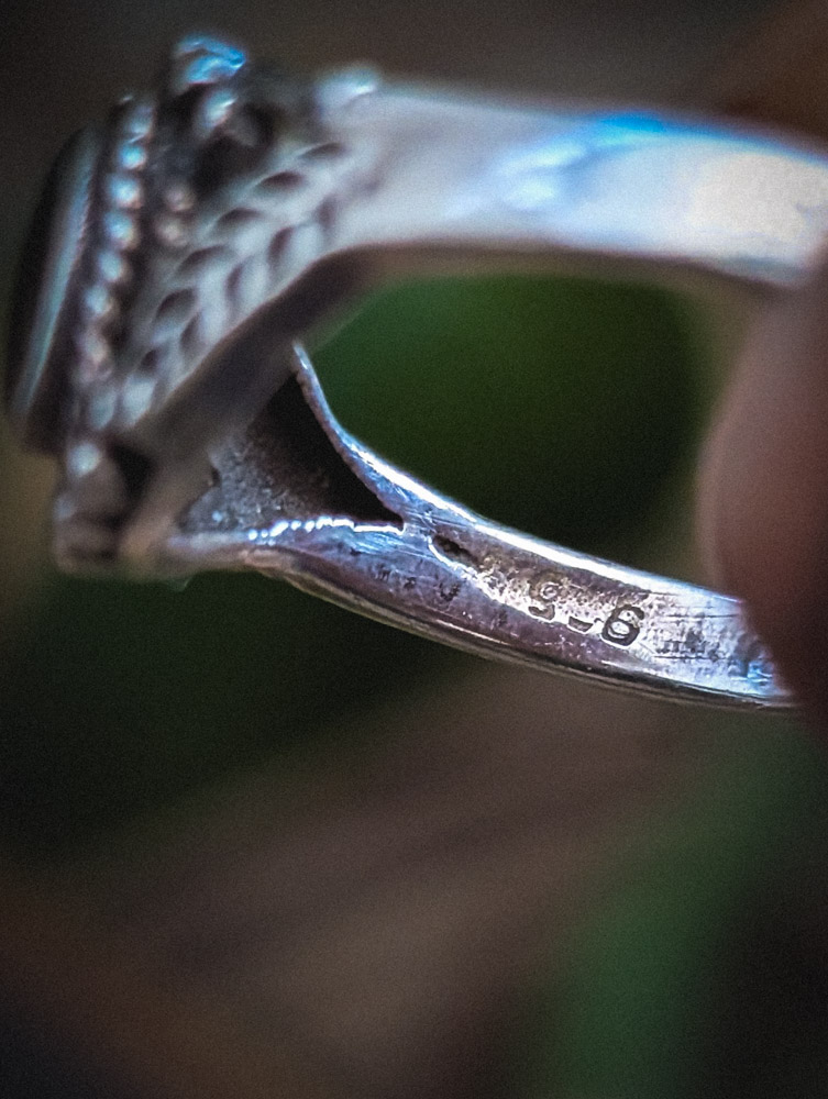 Vintage 925 Silver Onyx Ring - Image 5