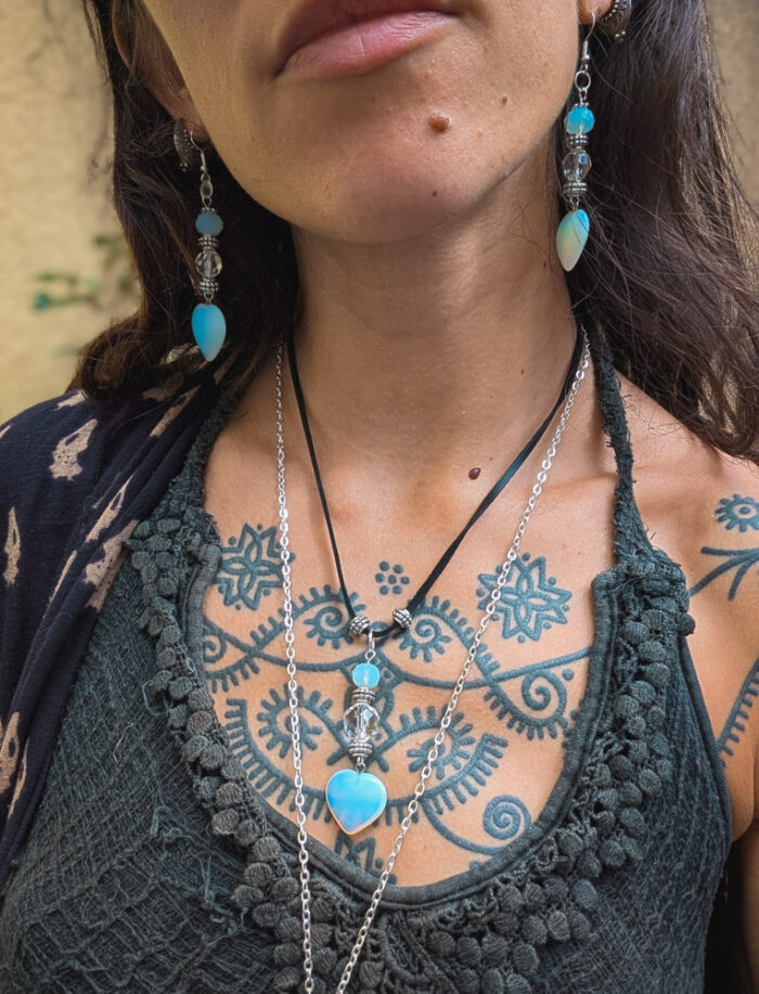 Upcycled Opalite Heart Necklace - Image 4