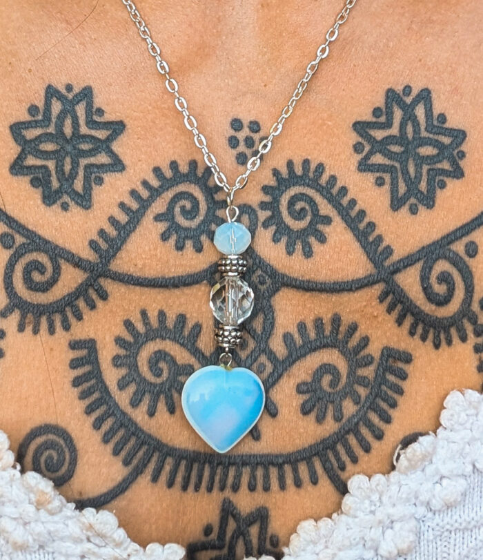 Upcycled Opalite Heart Necklace